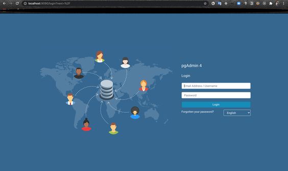 PgAdmin4 Login Page